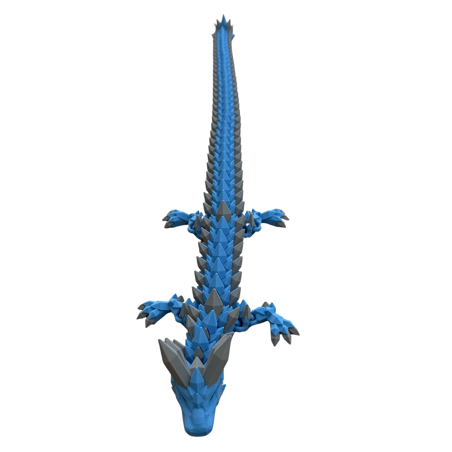 Blue Grey Dragon Modern Fantasy Figurine