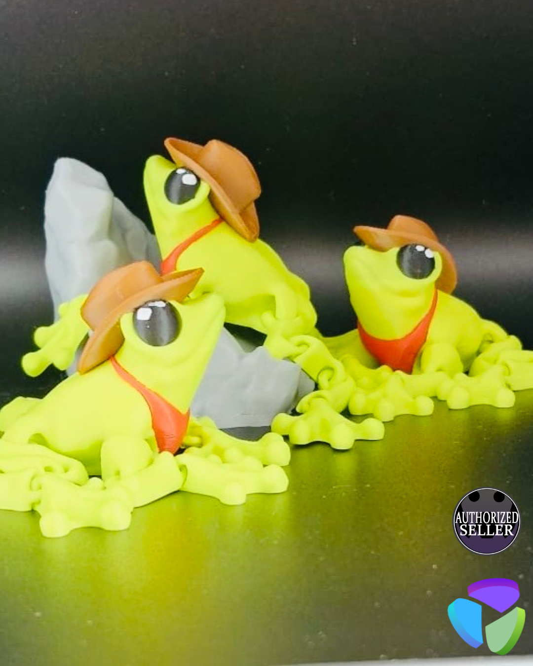 Cowboy Frog Decor with Stand for Unique Home Accents