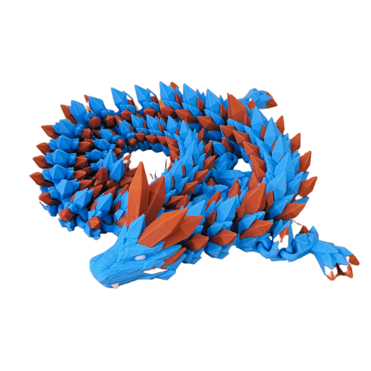 Blue Brown Dragon Sculpture Fantasy