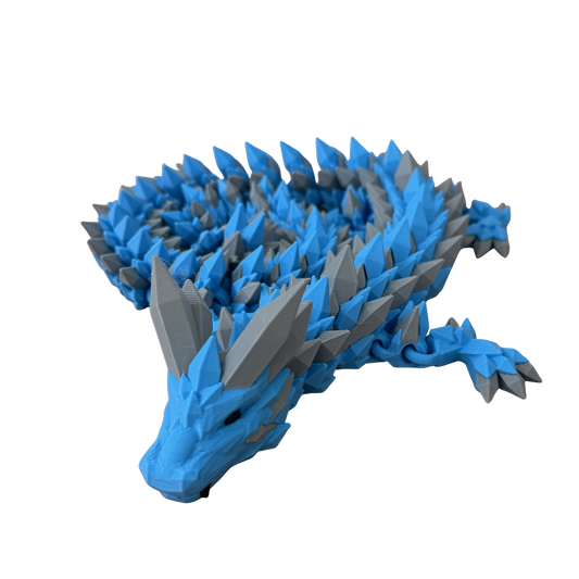 Blue Grey Dragon Modern Fantasy Figurine