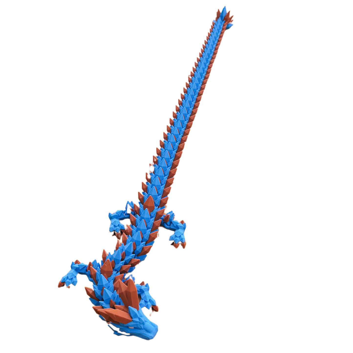 Blue Brown Dragon Sculpture Fantasy