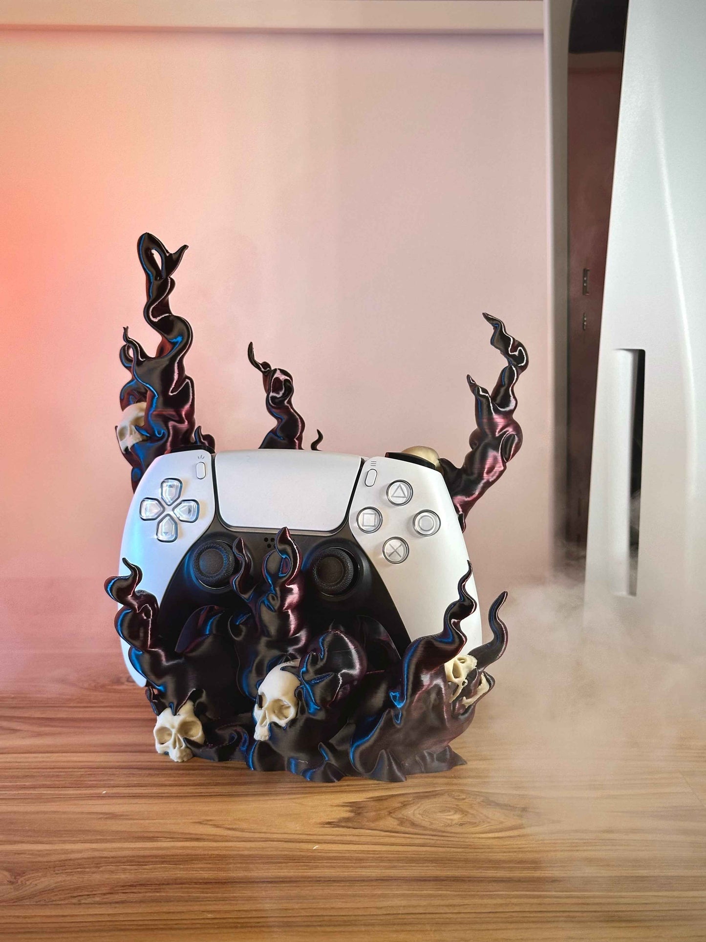 Spooky Controller Stand with Bone White Skulls