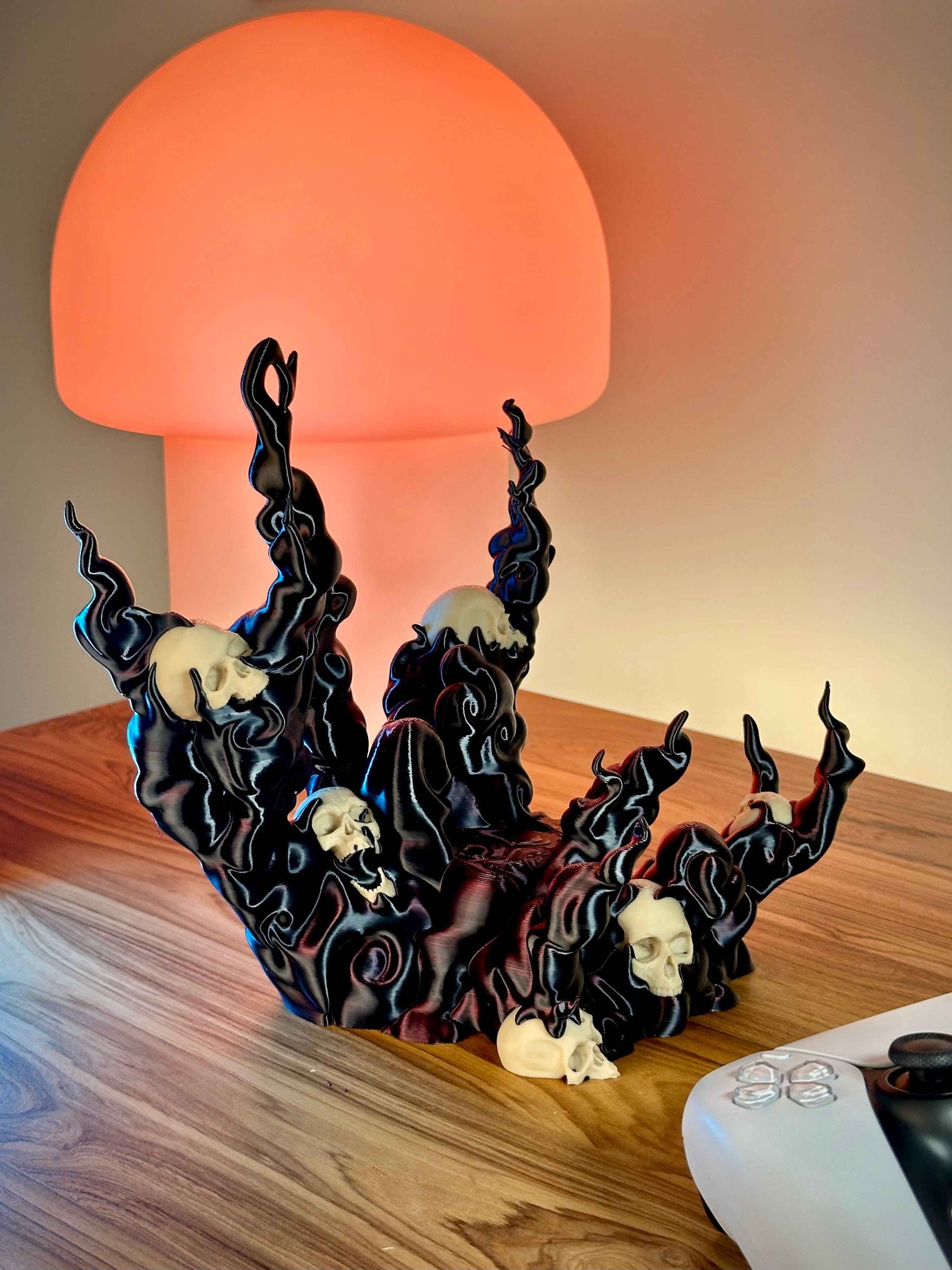 Spooky Controller Stand with Bone White Skulls