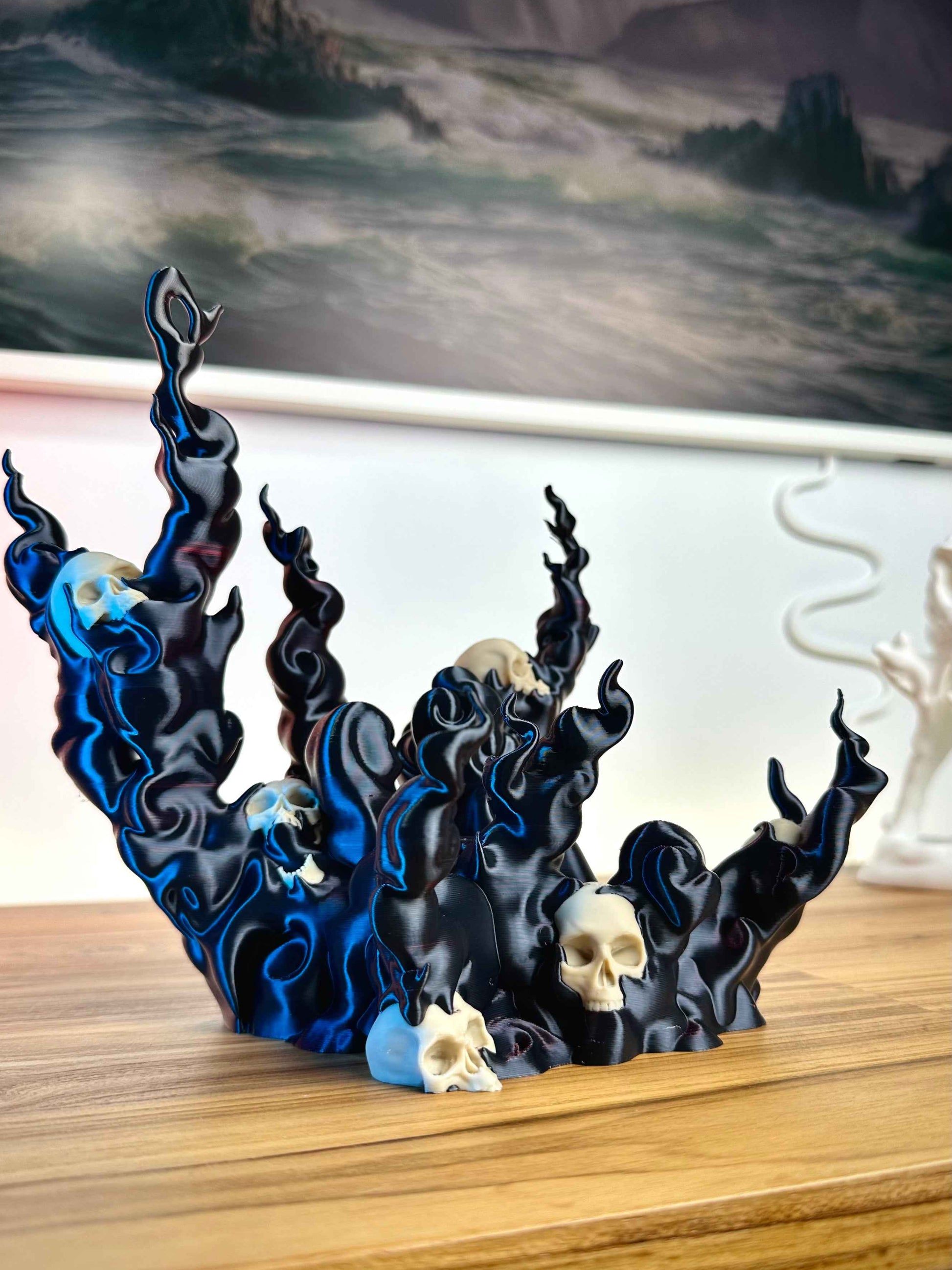 Spooky Controller Stand with Bone White Skulls