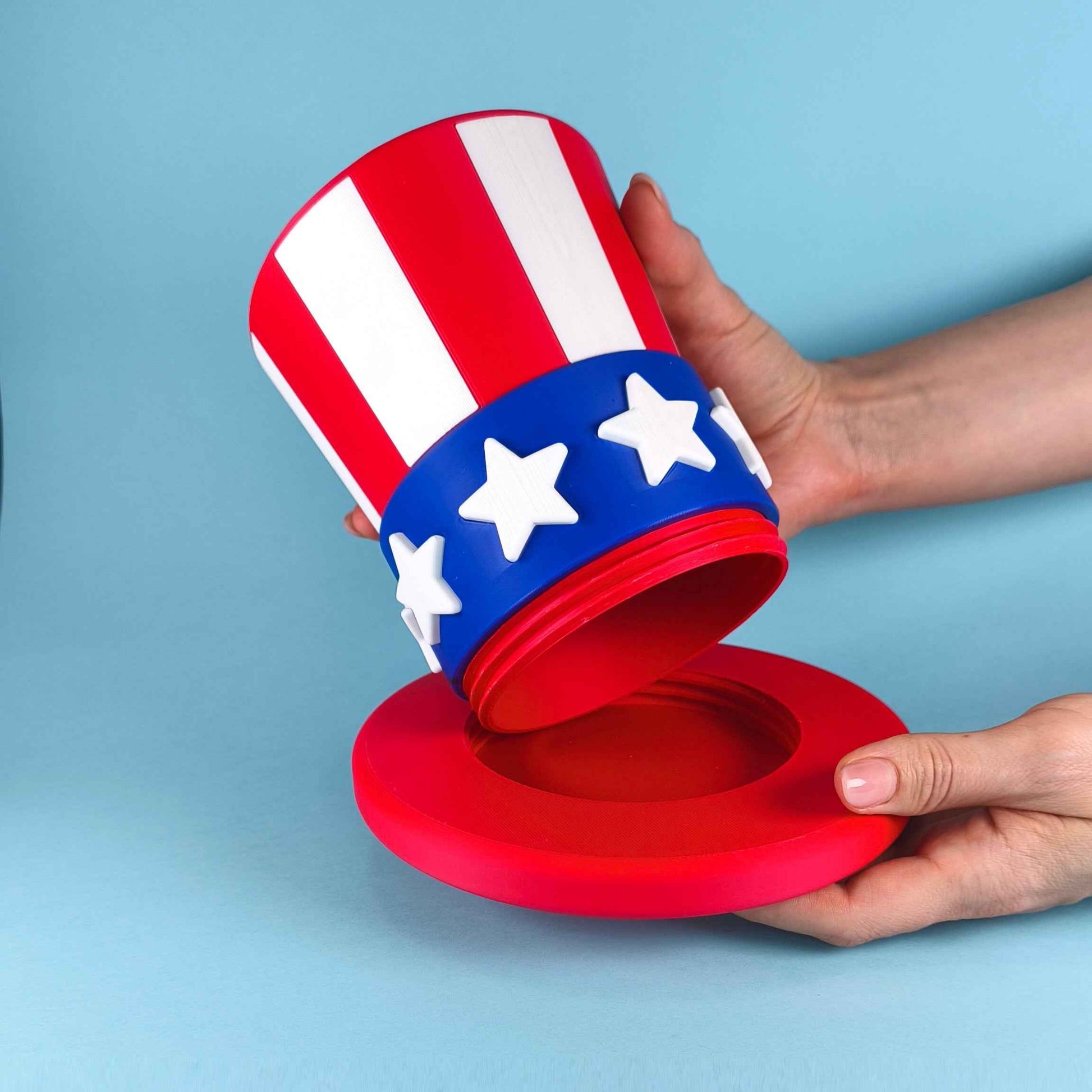 4th July Uncle Sam Hat Money Box and Container