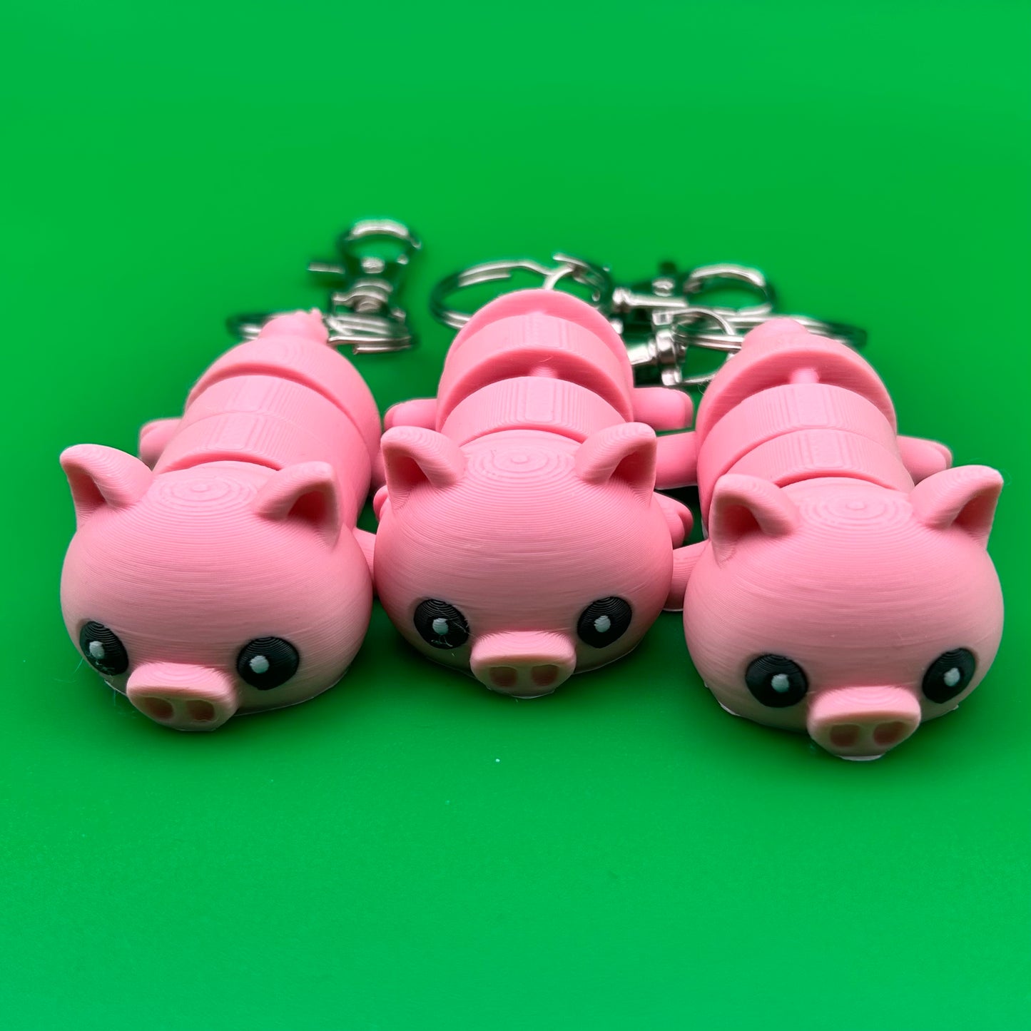 Cute Flexi Pig Key Chain