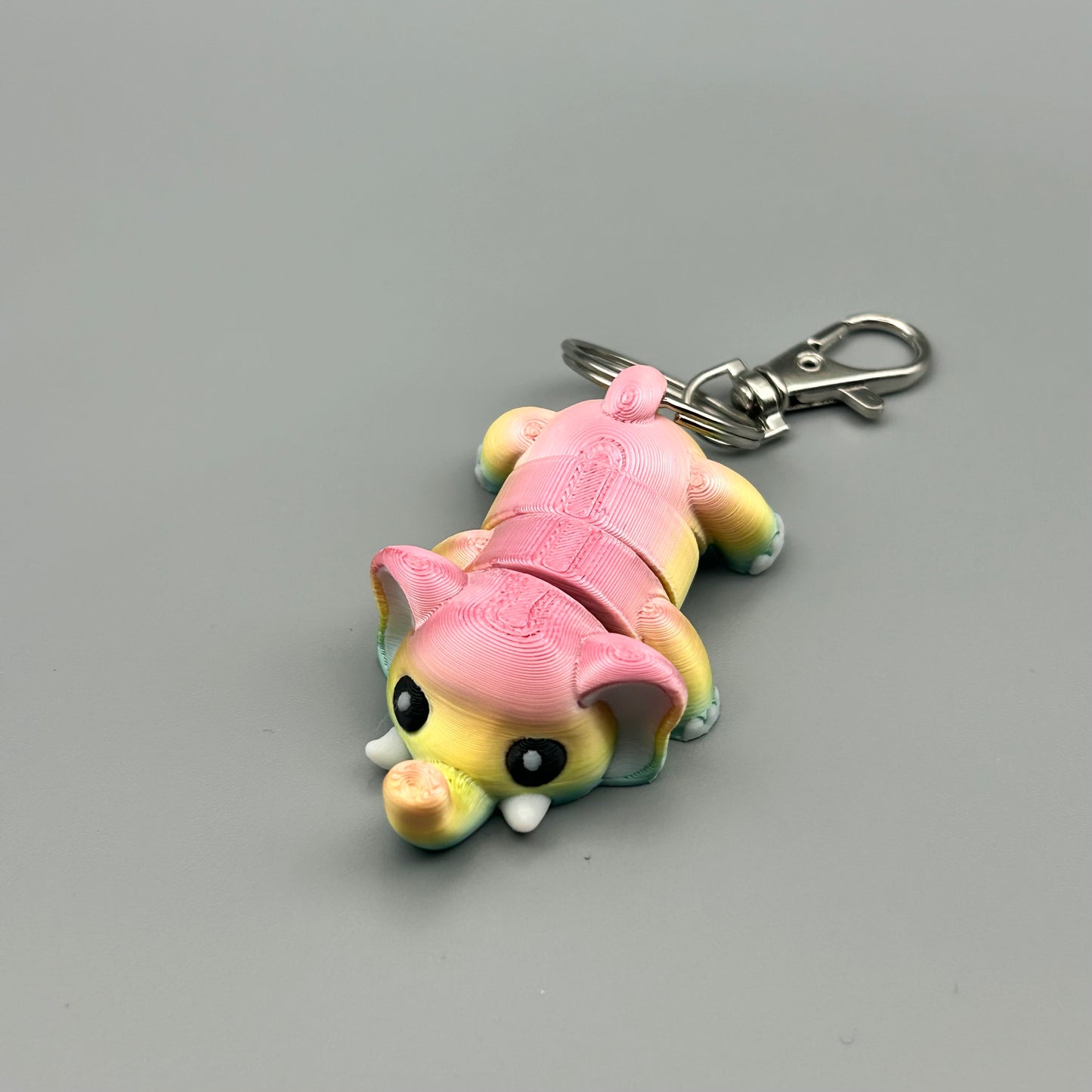 Cute Multi Coloured Flexi Elephant Key Rings