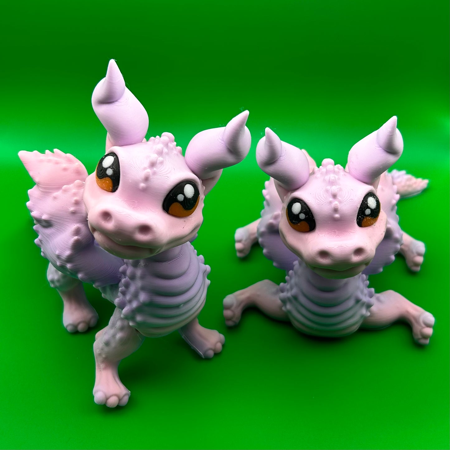 Cute Pink and Purple Articulated Dragon Figure