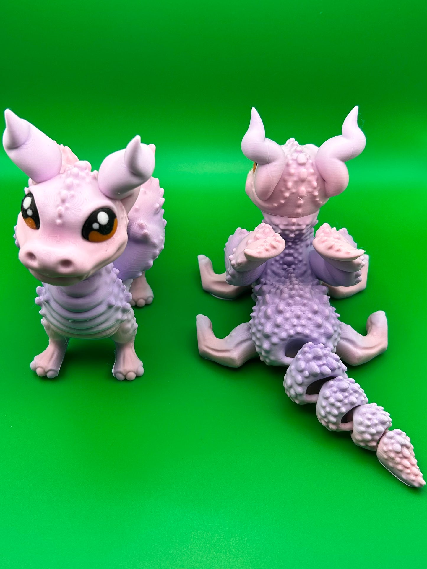 Cute Pink and Purple Articulated Dragon Figure