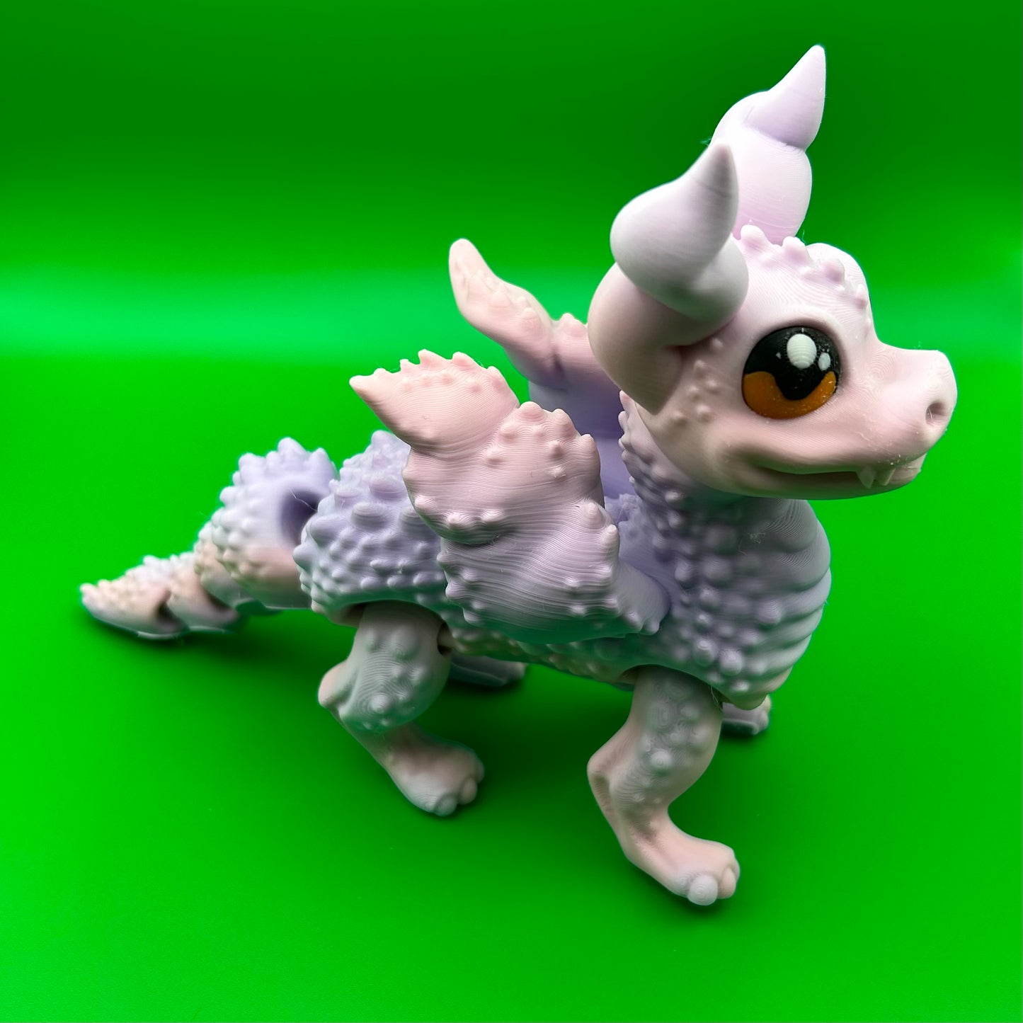 Cute Pink and Purple Articulated Dragon Figure