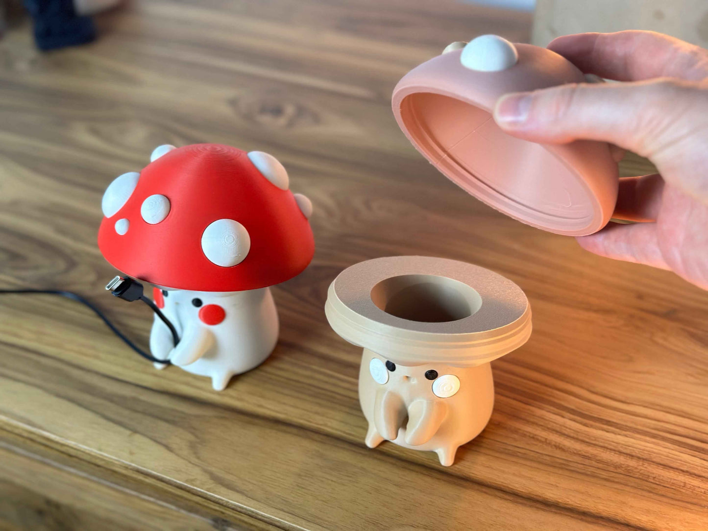 Cable Holder Cute Mushroom - Secret Stash for Tangle-Free Organization